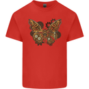 Steampunk Butterfly Butterflies Kids T-Shirt Childrens Red