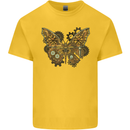 Steampunk Butterfly Butterflies Kids T-Shirt Childrens Yellow