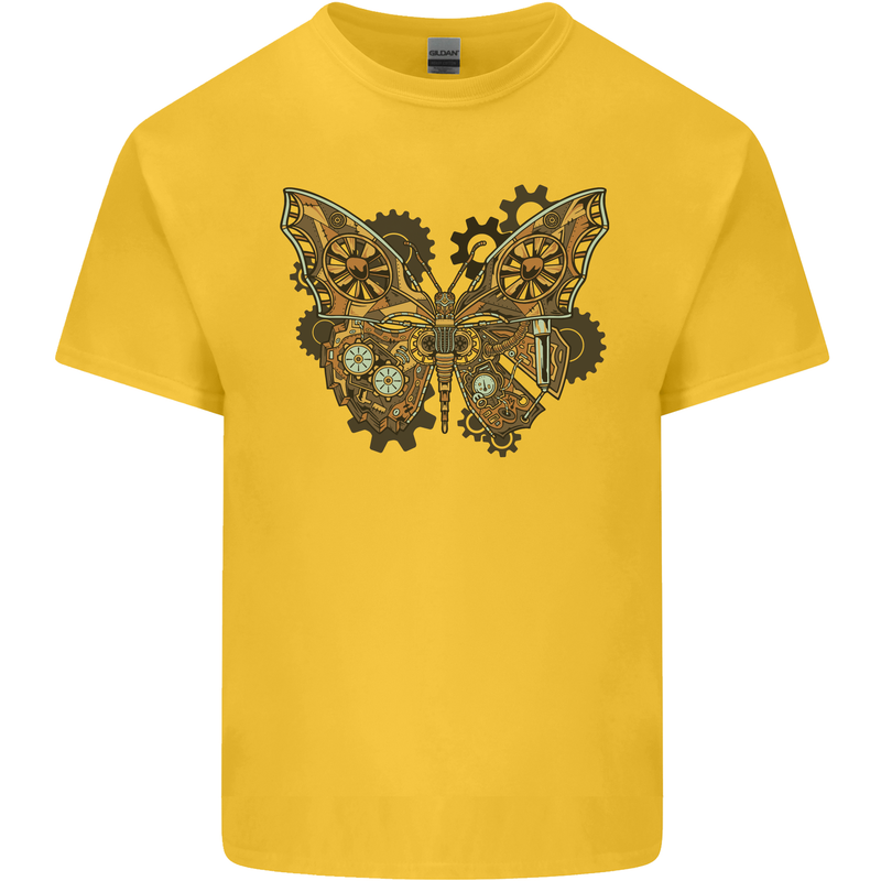 Steampunk Butterfly Butterflies Kids T-Shirt Childrens Yellow