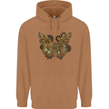 Steampunk Butterfly Butterflies Mens 80% Cotton Hoodie Caramel Latte