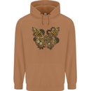 Steampunk Butterfly Butterflies Mens 80% Cotton Hoodie Caramel Latte