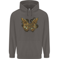 Steampunk Butterfly Butterflies Mens 80% Cotton Hoodie Charcoal