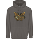 Steampunk Butterfly Butterflies Mens 80% Cotton Hoodie Charcoal