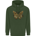 Steampunk Butterfly Butterflies Mens 80% Cotton Hoodie Forest Green