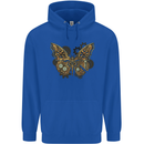 Steampunk Butterfly Butterflies Mens 80% Cotton Hoodie Royal Blue