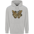 Steampunk Butterfly Butterflies Mens 80% Cotton Hoodie Sports Grey