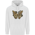 Steampunk Butterfly Butterflies Mens 80% Cotton Hoodie White