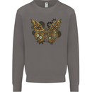 Steampunk Butterfly Butterflies Mens Sweatshirt Jumper Charcoal