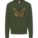 Steampunk Butterfly Butterflies Mens Sweatshirt Jumper Forest Green