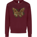 Steampunk Butterfly Butterflies Mens Sweatshirt Jumper Maroon