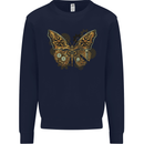 Steampunk Butterfly Butterflies Mens Sweatshirt Jumper Navy Blue