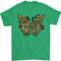 Steampunk Butterfly Butterflies Mens T-Shirt 100% Cotton Irish Green