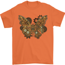 Steampunk Butterfly Butterflies Mens T-Shirt 100% Cotton Orange