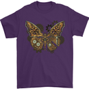Steampunk Butterfly Butterflies Mens T-Shirt 100% Cotton Purple