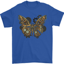 Steampunk Butterfly Butterflies Mens T-Shirt 100% Cotton Royal Blue