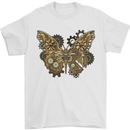 Steampunk Butterfly Butterflies Mens T-Shirt 100% Cotton White