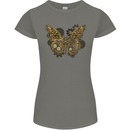 Steampunk Butterfly Butterflies Womens Petite Cut T-Shirt Charcoal