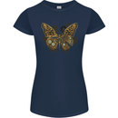 Steampunk Butterfly Butterflies Womens Petite Cut T-Shirt Navy Blue