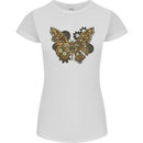 Steampunk Butterfly Butterflies Womens Petite Cut T-Shirt White