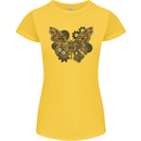 Steampunk Butterfly Butterflies Womens Petite Cut T-Shirt Yellow