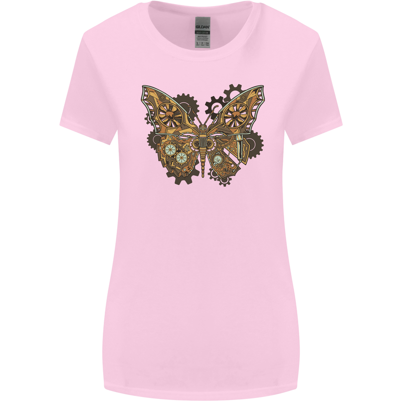 Steampunk Butterfly Butterflies Womens Wider Cut T-Shirt Light Pink