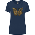 Steampunk Butterfly Butterflies Womens Wider Cut T-Shirt Navy Blue