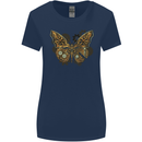 Steampunk Butterfly Butterflies Womens Wider Cut T-Shirt Navy Blue