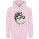 Steampunk Cat Childrens Kids Hoodie Light Pink
