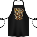 Steampunk Cat Cotton Apron 100% Organic Black