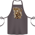 Steampunk Cat Cotton Apron 100% Organic Dark Grey