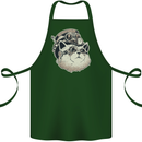 Steampunk Cat Cotton Apron 100% Organic Forest Green