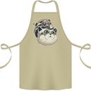 Steampunk Cat Cotton Apron 100% Organic Khaki