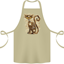 Steampunk Cat Cotton Apron 100% Organic Khaki