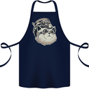 Steampunk Cat Cotton Apron 100% Organic Navy Blue