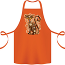 Steampunk Cat Cotton Apron 100% Organic Orange
