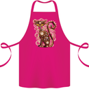 Steampunk Cat Cotton Apron 100% Organic Pink