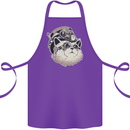 Steampunk Cat Cotton Apron 100% Organic Purple