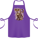 Steampunk Cat Cotton Apron 100% Organic Purple