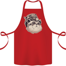 Steampunk Cat Cotton Apron 100% Organic Red