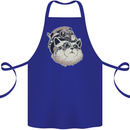 Steampunk Cat Cotton Apron 100% Organic Royal Blue
