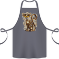 Steampunk Cat Cotton Apron 100% Organic Steel