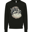 Steampunk Cat Kids Sweatshirt Jumper Black
