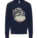 Steampunk Cat Kids Sweatshirt Jumper Navy Blue