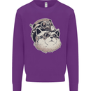 Steampunk Cat Kids Sweatshirt Jumper Purple