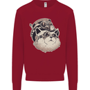 Steampunk Cat Kids Sweatshirt Jumper Red