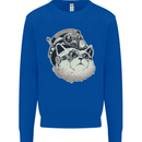 Steampunk Cat Kids Sweatshirt Jumper Royal Blue