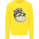 Steampunk Cat Kids Sweatshirt Jumper Yellow