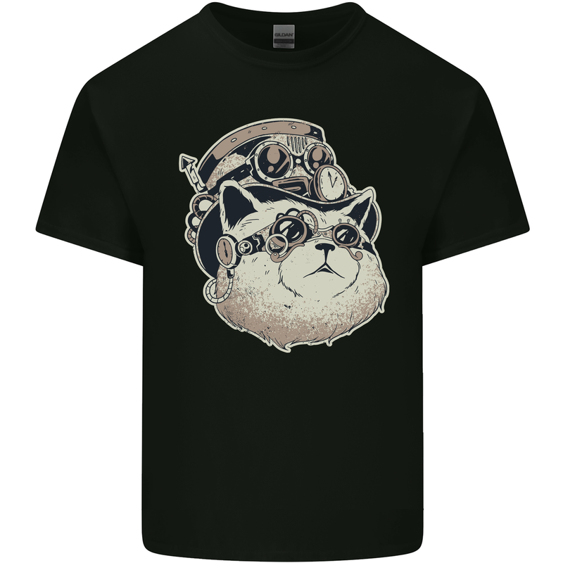 Steampunk Cat Kids T-Shirt Childrens Black