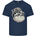 Steampunk Cat Kids T-Shirt Childrens Navy Blue