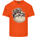 Steampunk Cat Kids T-Shirt Childrens Orange